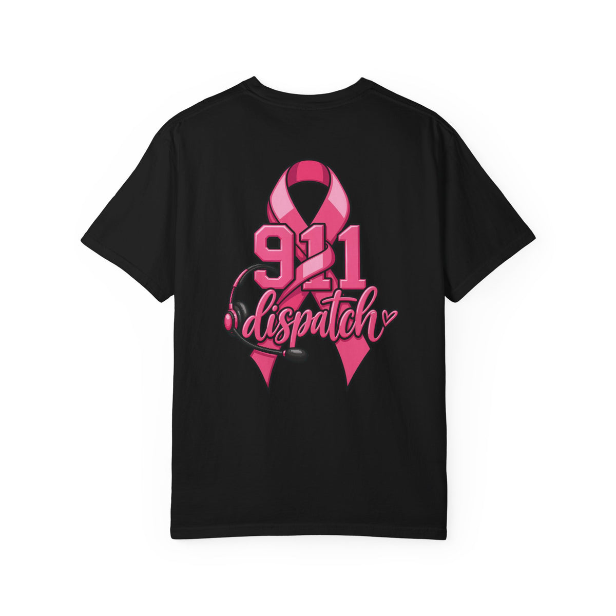 911 Dispatch Pink Ribbon T‑Shirt — Breast Cancer Awareness Dispatcher Tee