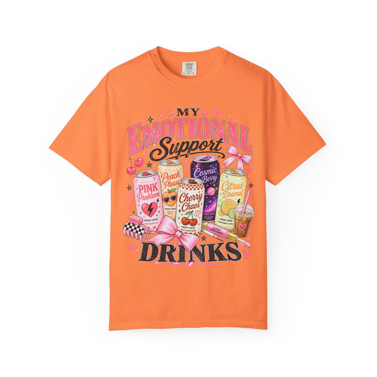 Emotional Support Energy Drinks T-Shirt — Vintage Candy Soda Graphic Tee