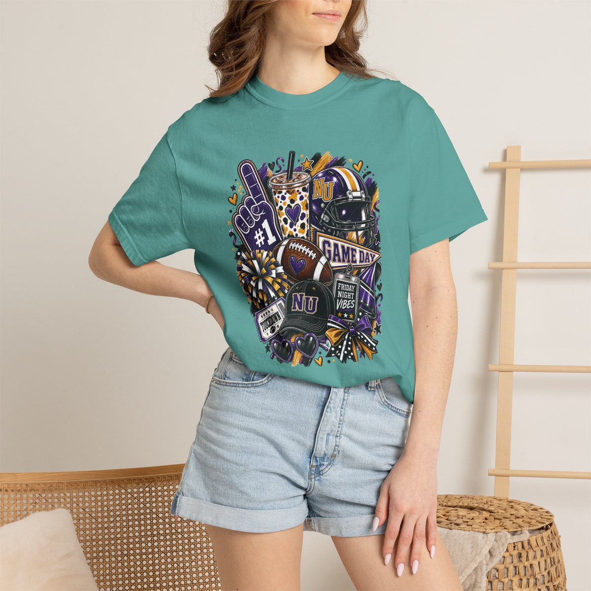 Game Day Football NU Tiger Fan Tee