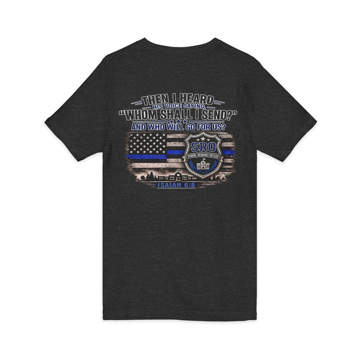 SPOUSE SRO V-Neck Tee — "Then I Heard His Voice Saying Whom Shall I Send"