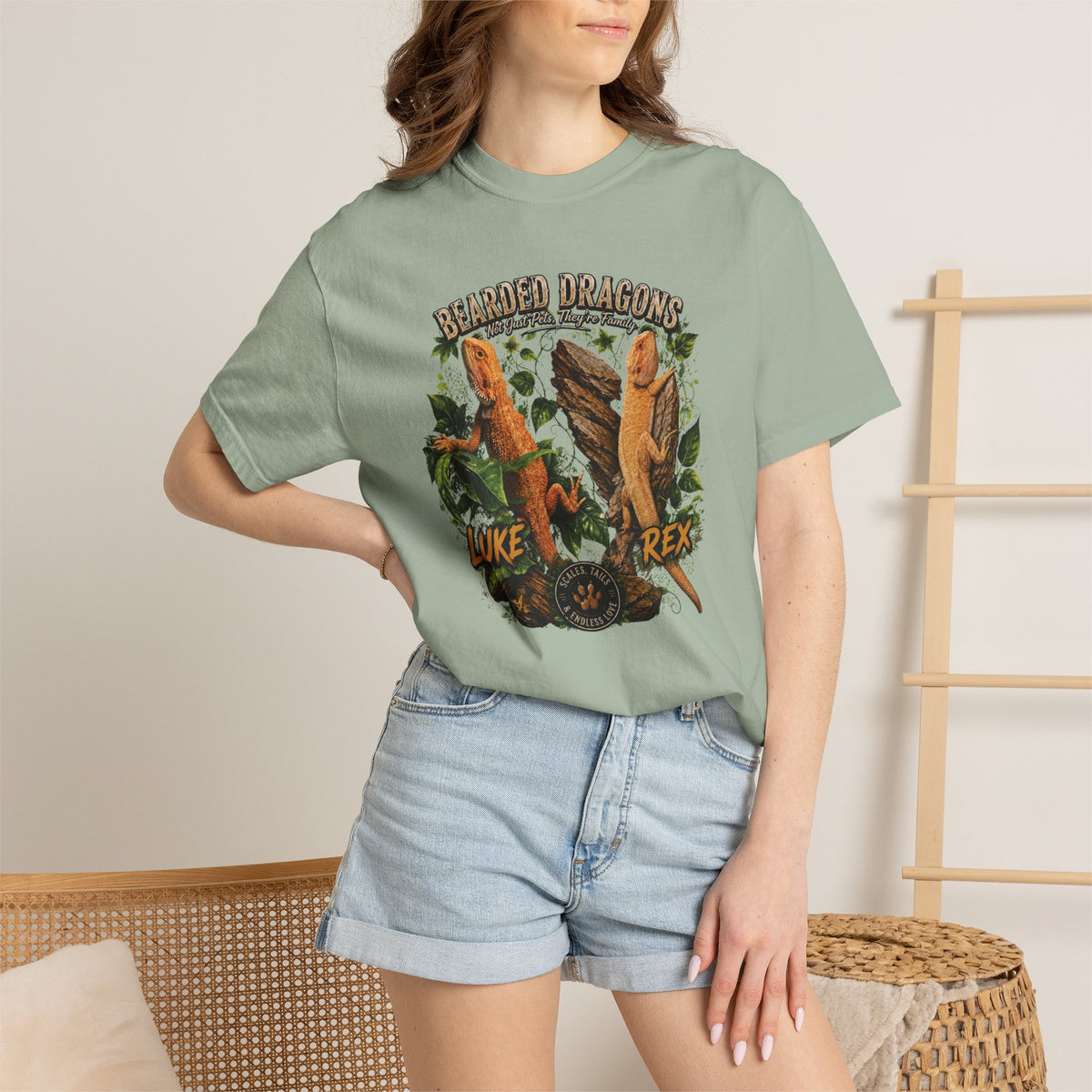 Bearded Dragons Illustration TShirt Luke Rex Reptile Lover Tee