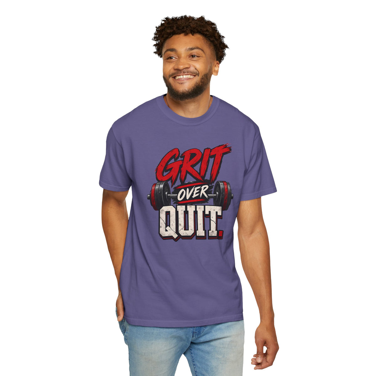 Grit Over Quit TShirt Motivational Weightlifting Gym Tee