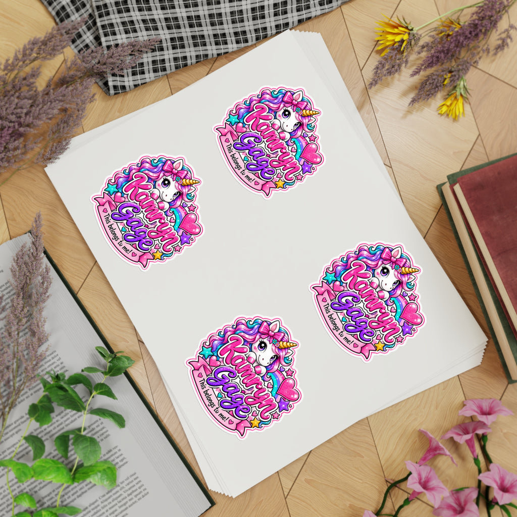 Unicorn Sticker Sheet - 10pc Pastel Glitter Decals