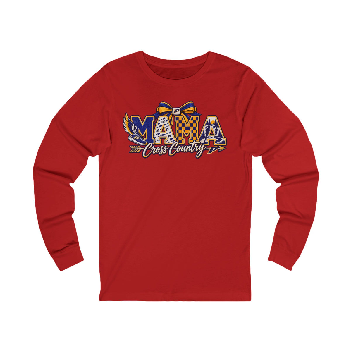 Mama Cross Country Long Sleeve Tee - Mom Runner Gift