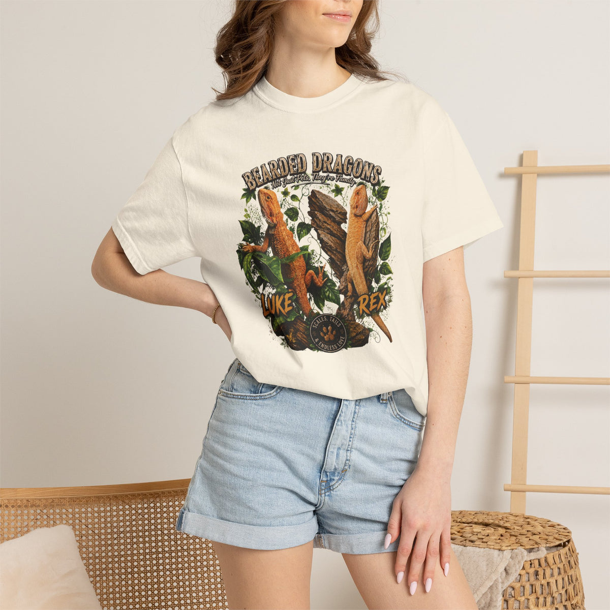 Bearded Dragons Illustration TShirt Luke Rex Reptile Lover Tee