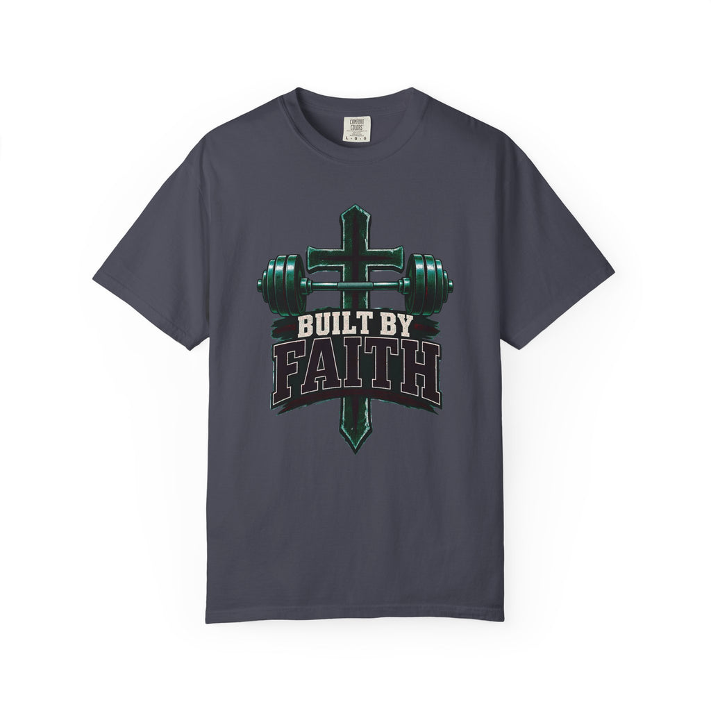 Built by Faith Cross & Barbell T-Shirt