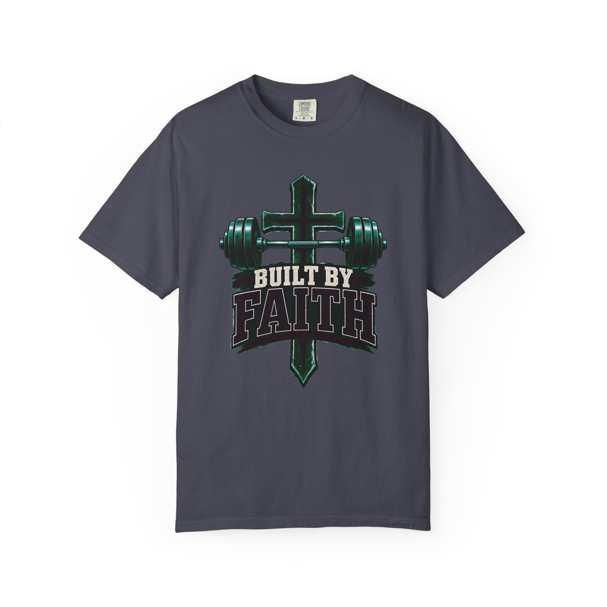 Built by Faith Cross & Barbell T-Shirt