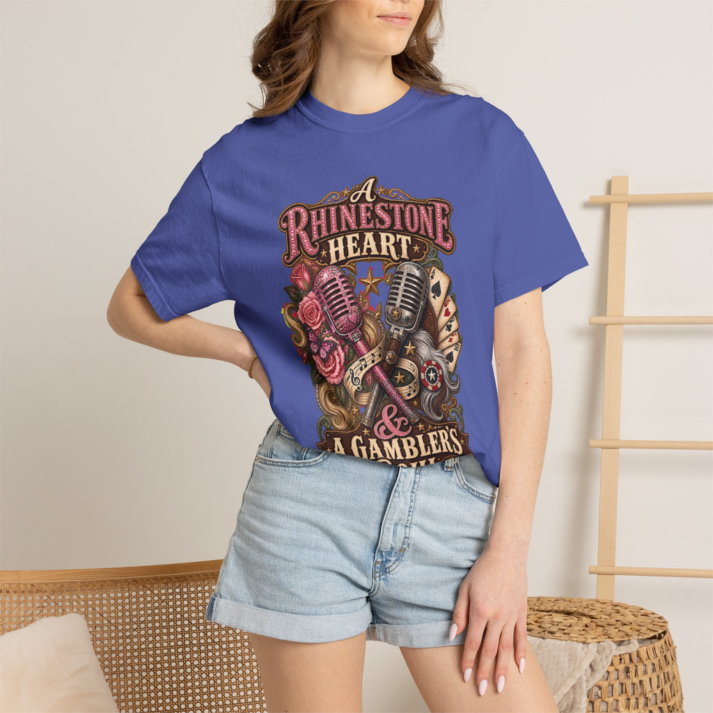 Rhinestone Heart Country Girl T-Shirt Memorial Dolly