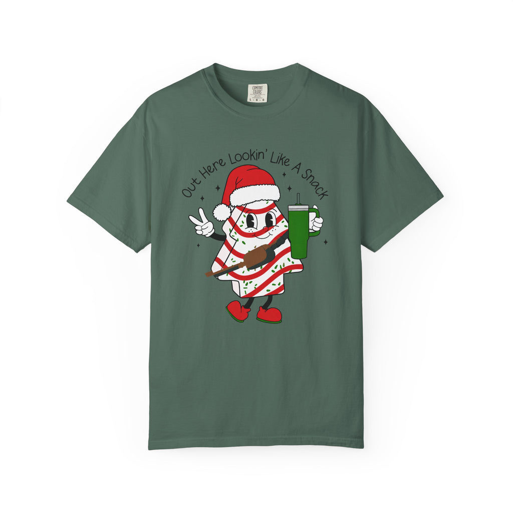 Retro Holiday T-Shirt — Out Here Lookin Like A Snack Santa Cookie Design