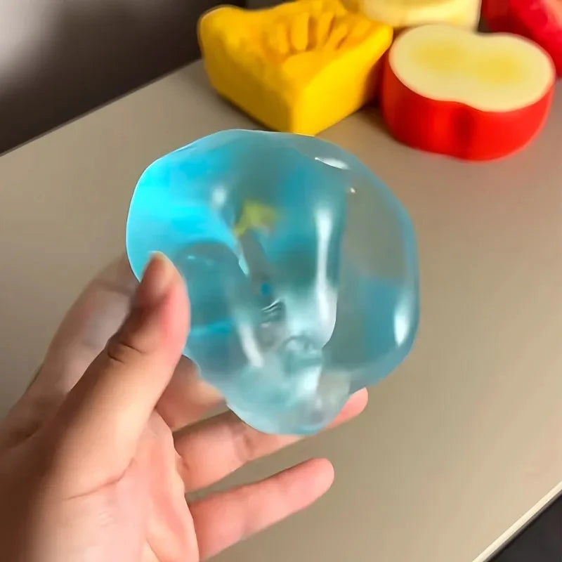 Transparent Blue Maltose Slow-Rise Sensory Squishy