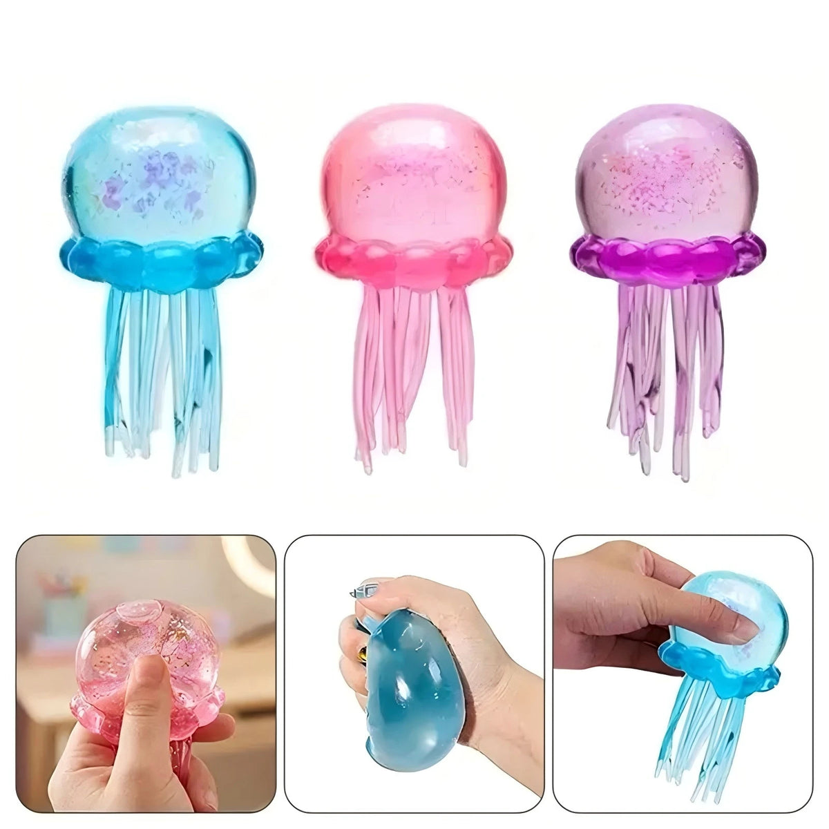 Trending Jelly Squish Duo – Jellyfish & Cube Sensory Fidgets