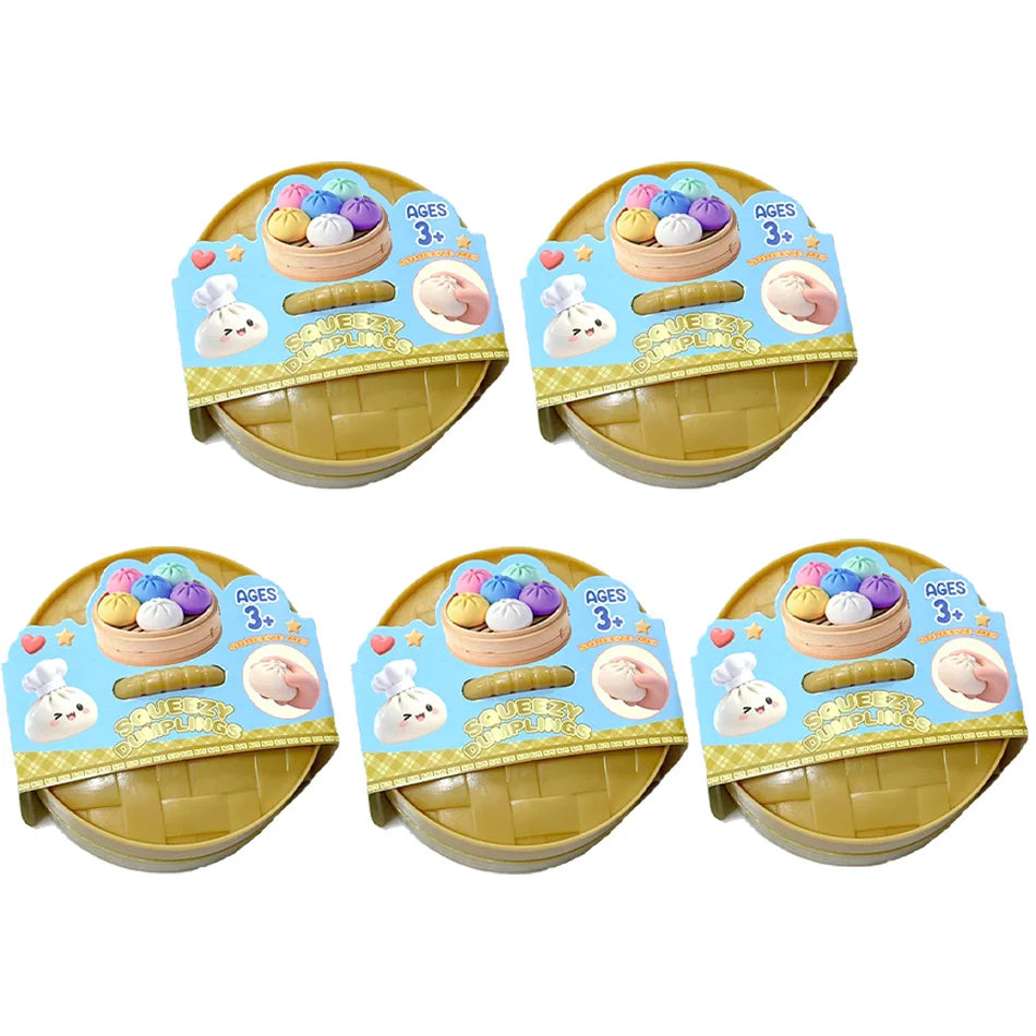 ColorfulGlitter Dumpling Glitter Dumpling Squishy with Box Dumplings Sensory Squeeze Toy for Stress Relief Toys