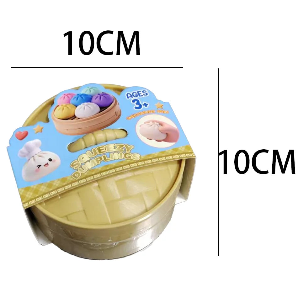 ColorfulGlitter Dumpling Glitter Dumpling Squishy with Box Dumplings Sensory Squeeze Toy for Stress Relief Toys