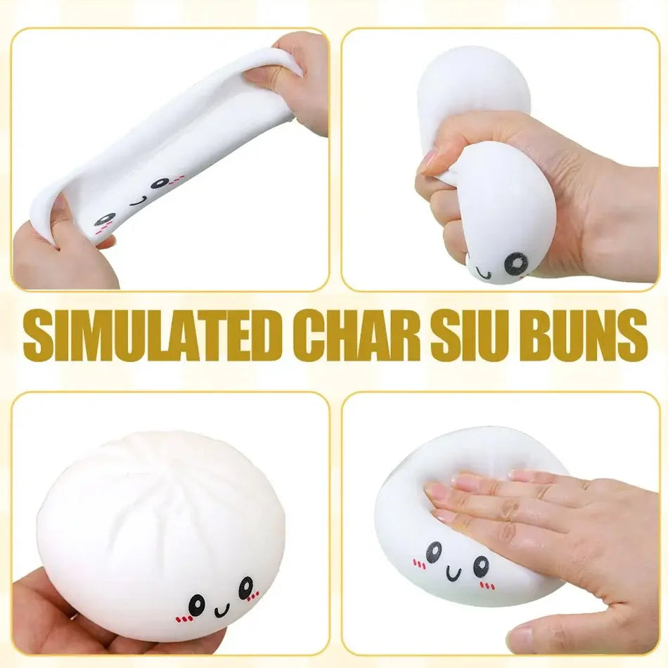 ColorfulGlitter Dumpling Glitter Dumpling Squishy with Box Dumplings Sensory Squeeze Toy for Stress Relief Toys