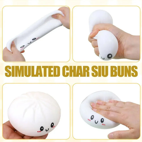 ColorfulGlitter Dumpling Glitter Dumpling Squishy with Box Dumplings Sensory Squeeze Toy for Stress Relief Toys