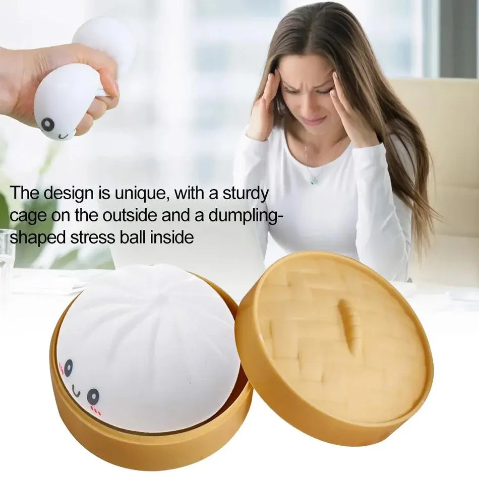 ColorfulGlitter Dumpling Glitter Dumpling Squishy with Box Dumplings Sensory Squeeze Toy for Stress Relief Toys
