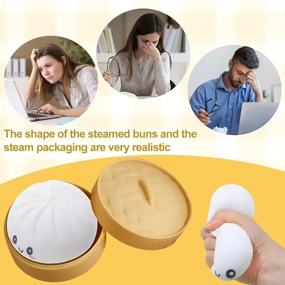 ColorfulGlitter Dumpling Glitter Dumpling Squishy with Box Dumplings Sensory Squeeze Toy for Stress Relief Toys