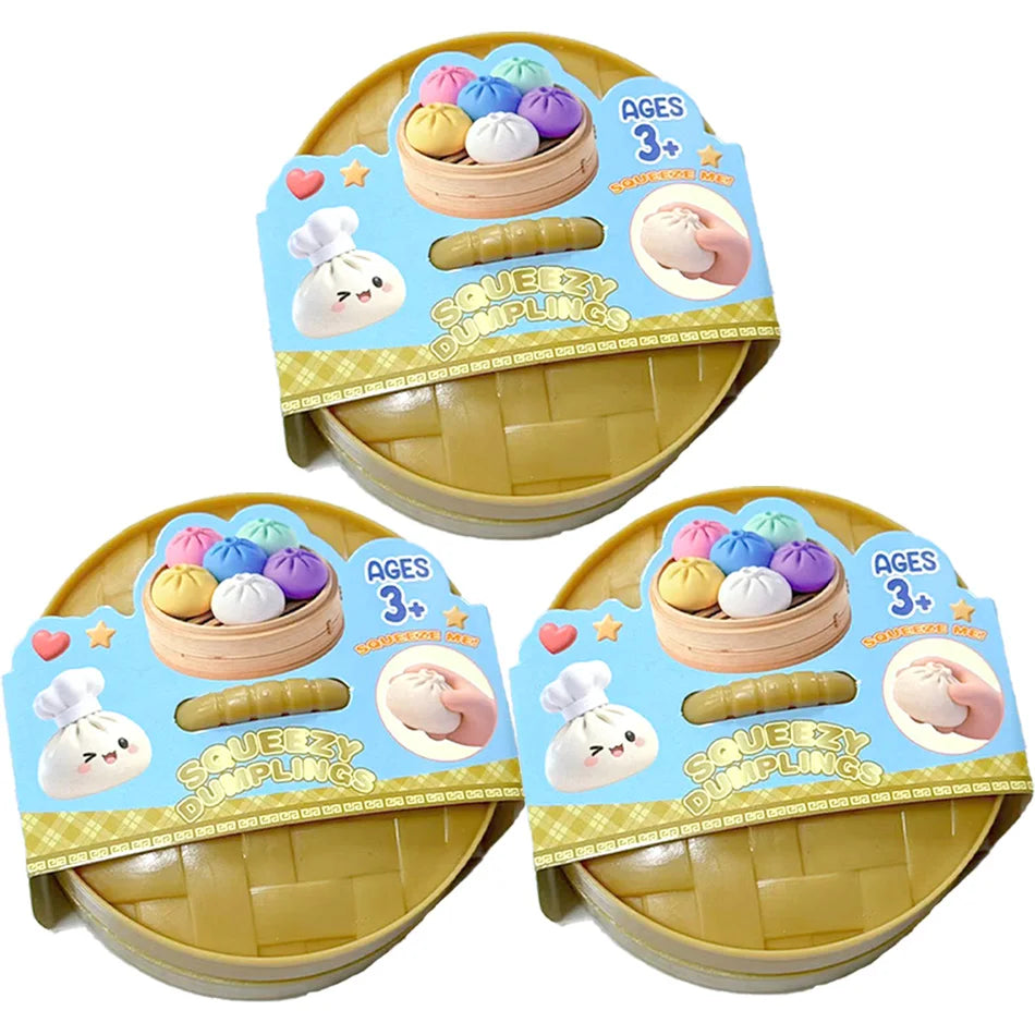 ColorfulGlitter Dumpling Glitter Dumpling Squishy with Box Dumplings Sensory Squeeze Toy for Stress Relief Toys