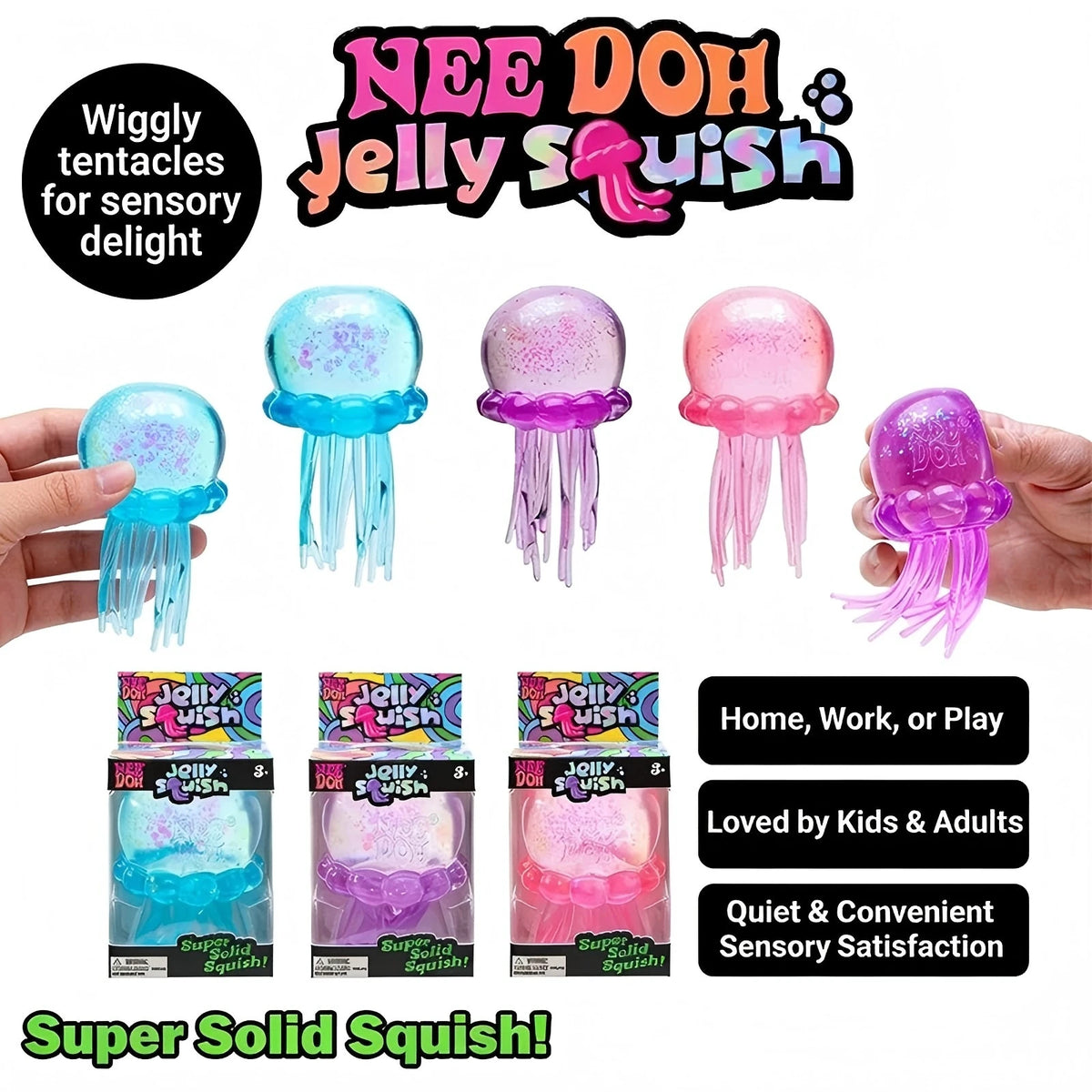 Trending Jelly Squish Duo – Jellyfish & Cube Sensory Fidgets
