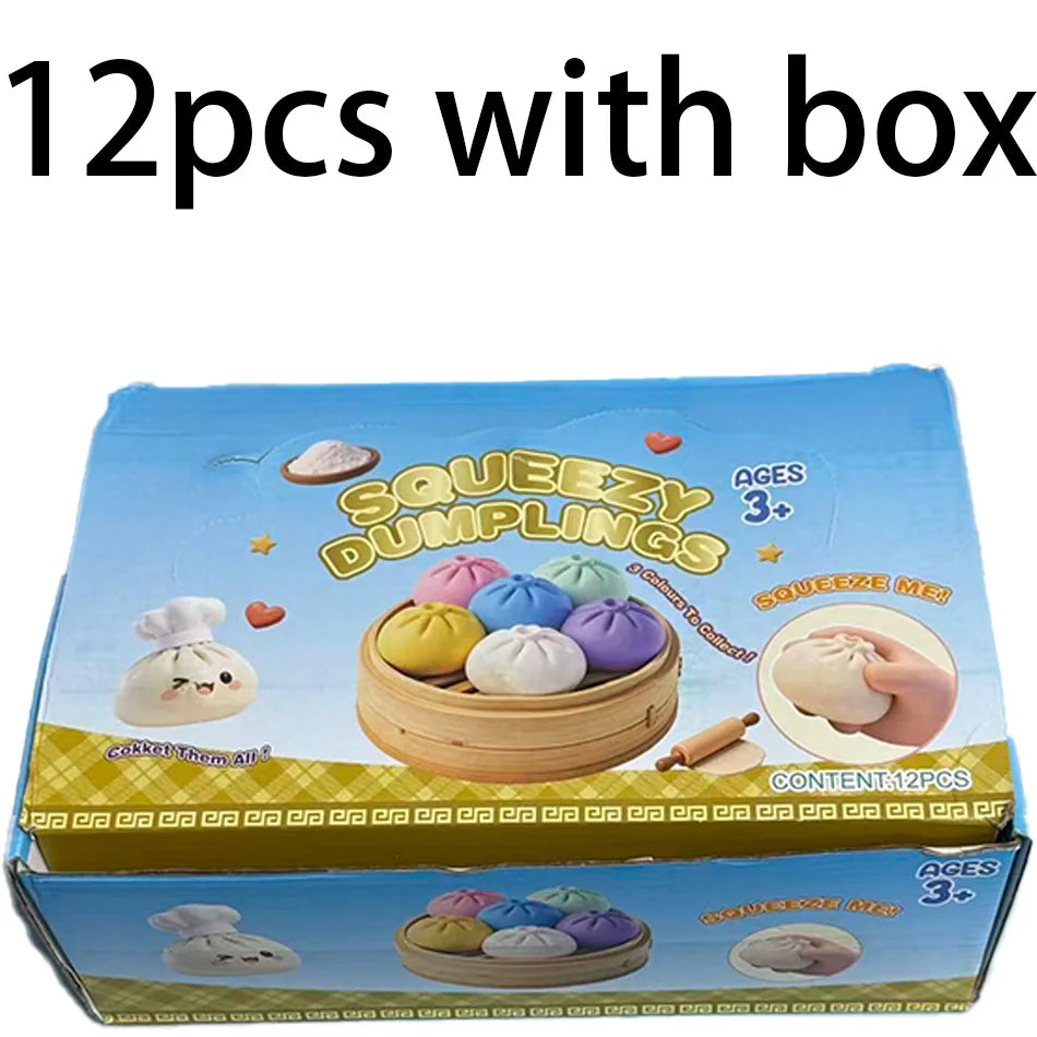 ColorfulGlitter Dumpling Glitter Dumpling Squishy with Box Dumplings Sensory Squeeze Toy for Stress Relief Toys