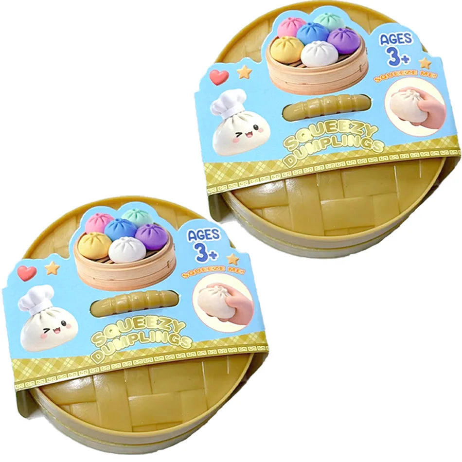ColorfulGlitter Dumpling Glitter Dumpling Squishy with Box Dumplings Sensory Squeeze Toy for Stress Relief Toys