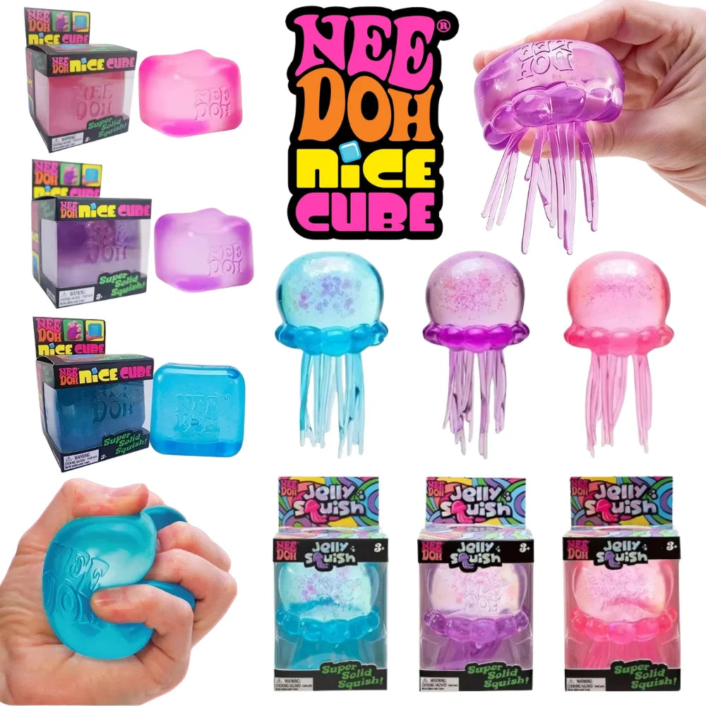Trending Jelly Squish Duo – Jellyfish & Cube Sensory Fidgets