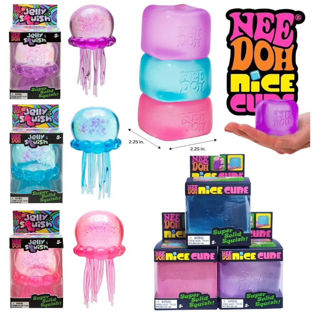 Trending Jelly Squish Duo – Jellyfish & Cube Sensory Fidgets