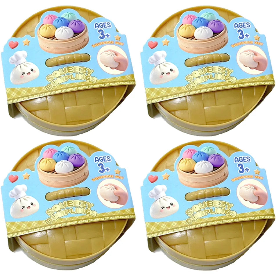 ColorfulGlitter Dumpling Glitter Dumpling Squishy with Box Dumplings Sensory Squeeze Toy for Stress Relief Toys