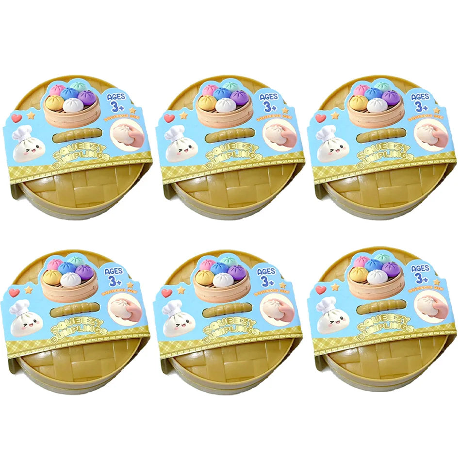 ColorfulGlitter Dumpling Glitter Dumpling Squishy with Box Dumplings Sensory Squeeze Toy for Stress Relief Toys