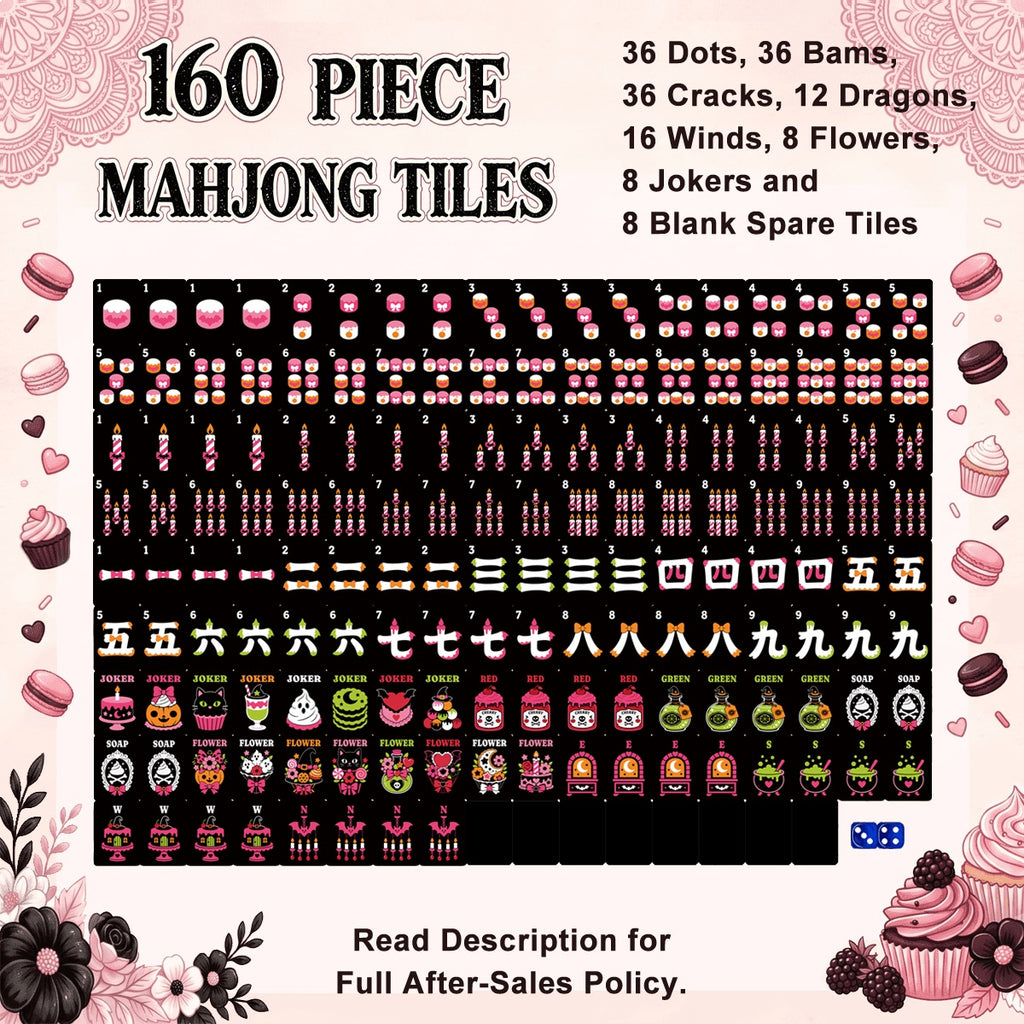 Mahjong Tiles - Witch (Pink)