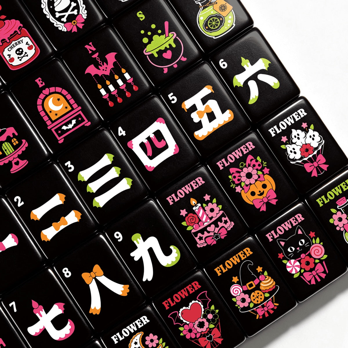 Mahjong Tiles - Witch (Pink)