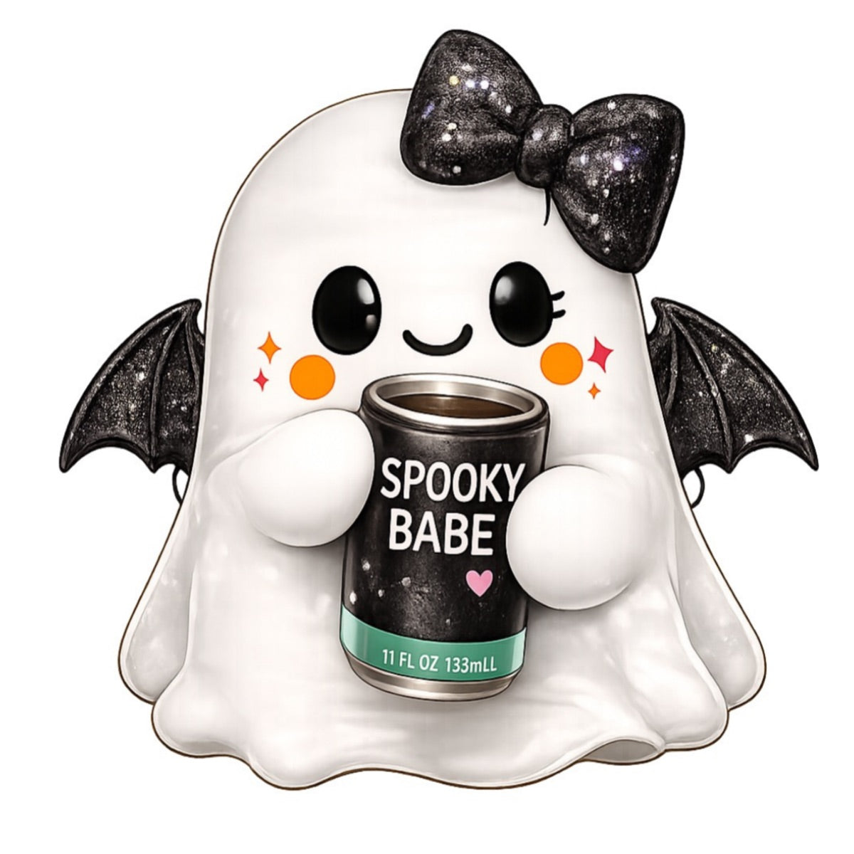 Bat Girl™ Ghost — Cute Halloween Bat-Wing Custom Shaped Pillow