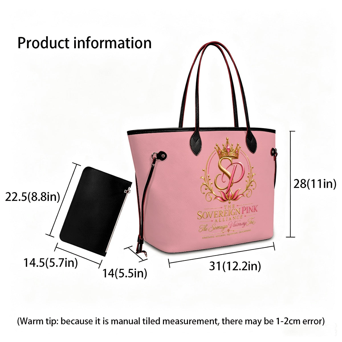 PU Leather Tote Bag with Mini Destined for More
